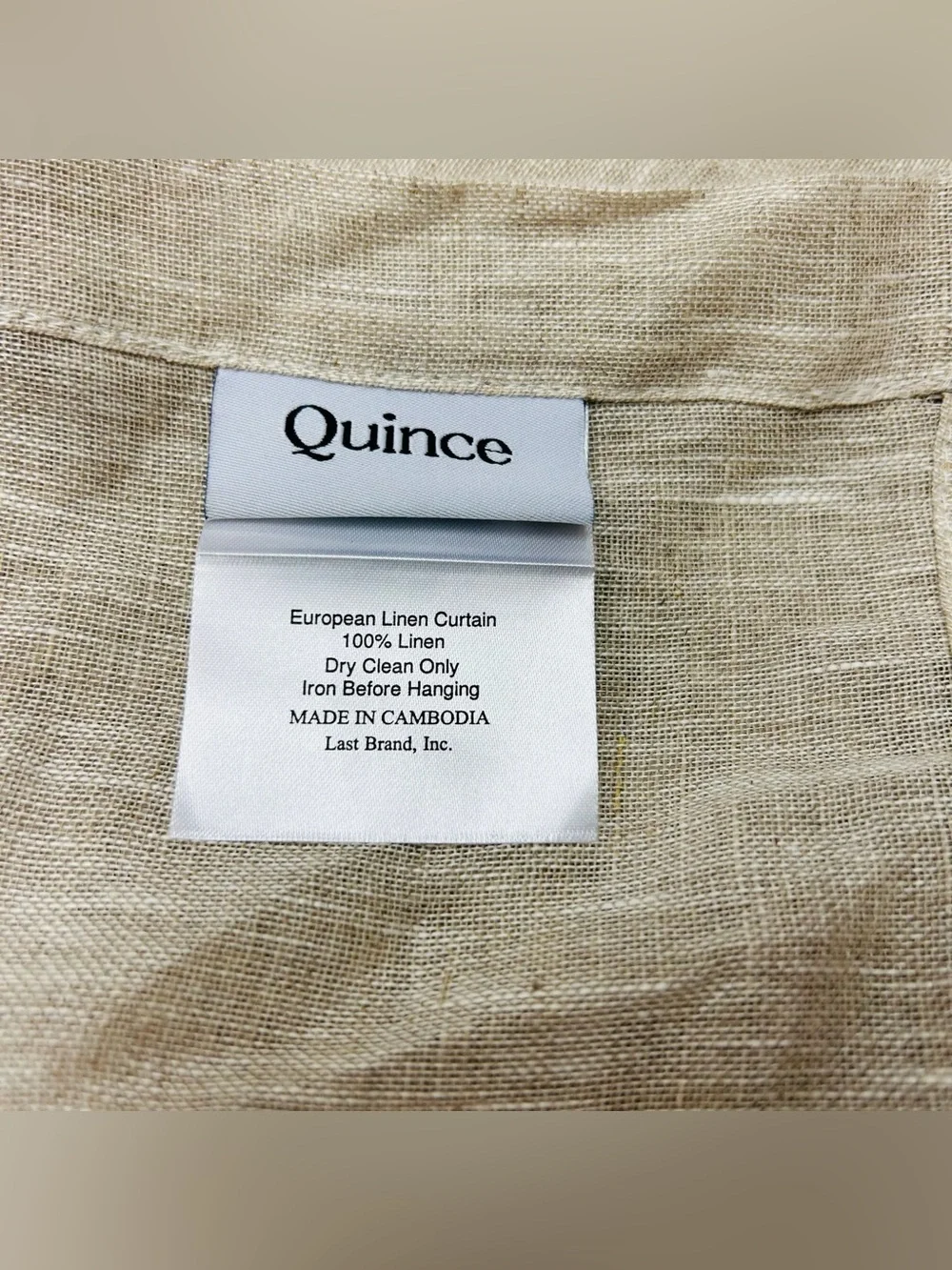 QUINCE Set Of 2 48x96 European Linen Sheer Curtains Flax 9360